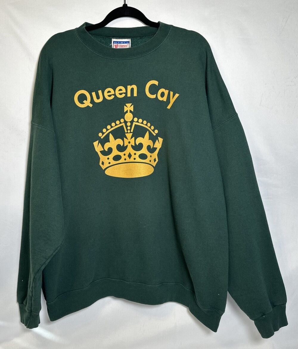 VTG Queen Cay Men’s Green 2XL Ultimate Hanes Cotton Sweater